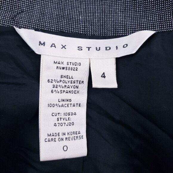 Max Studio Gray Long Sleeve Collared Button Up Blazer Jacket Size 4 - Picture 9 of 9